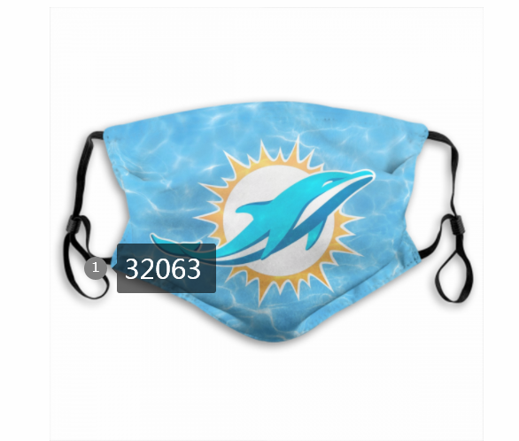 NFL 2020 Miami Dolphins 107 Dust mask with filter->nfl dust mask->Sports Accessory